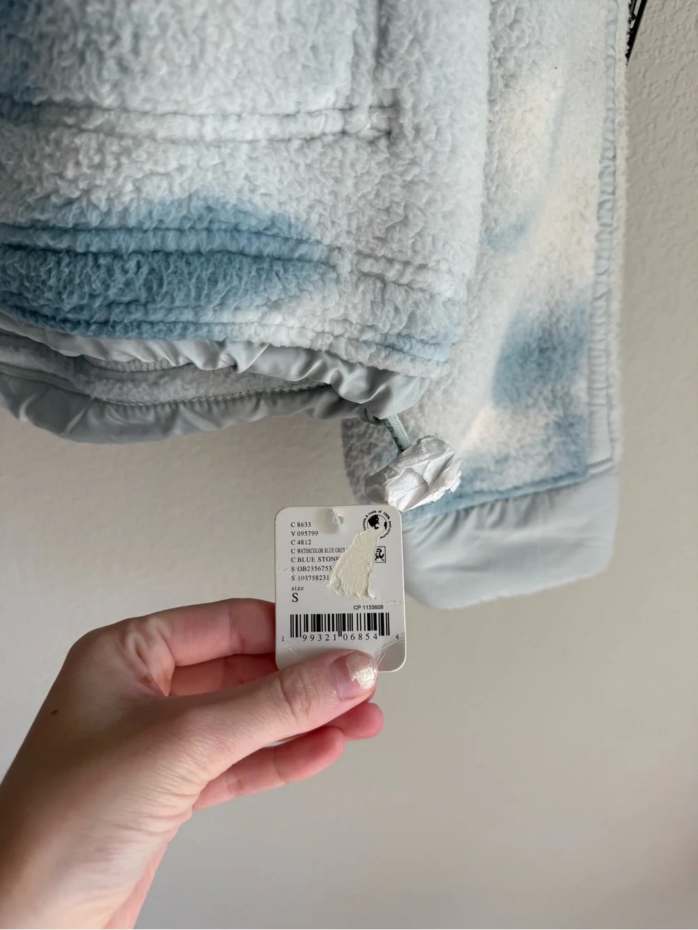 Free people Mountain High Half-Zip Fleece watercolor blue grey